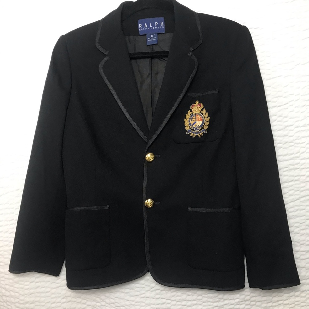 Ralph Lauren Black crest emblem blazer